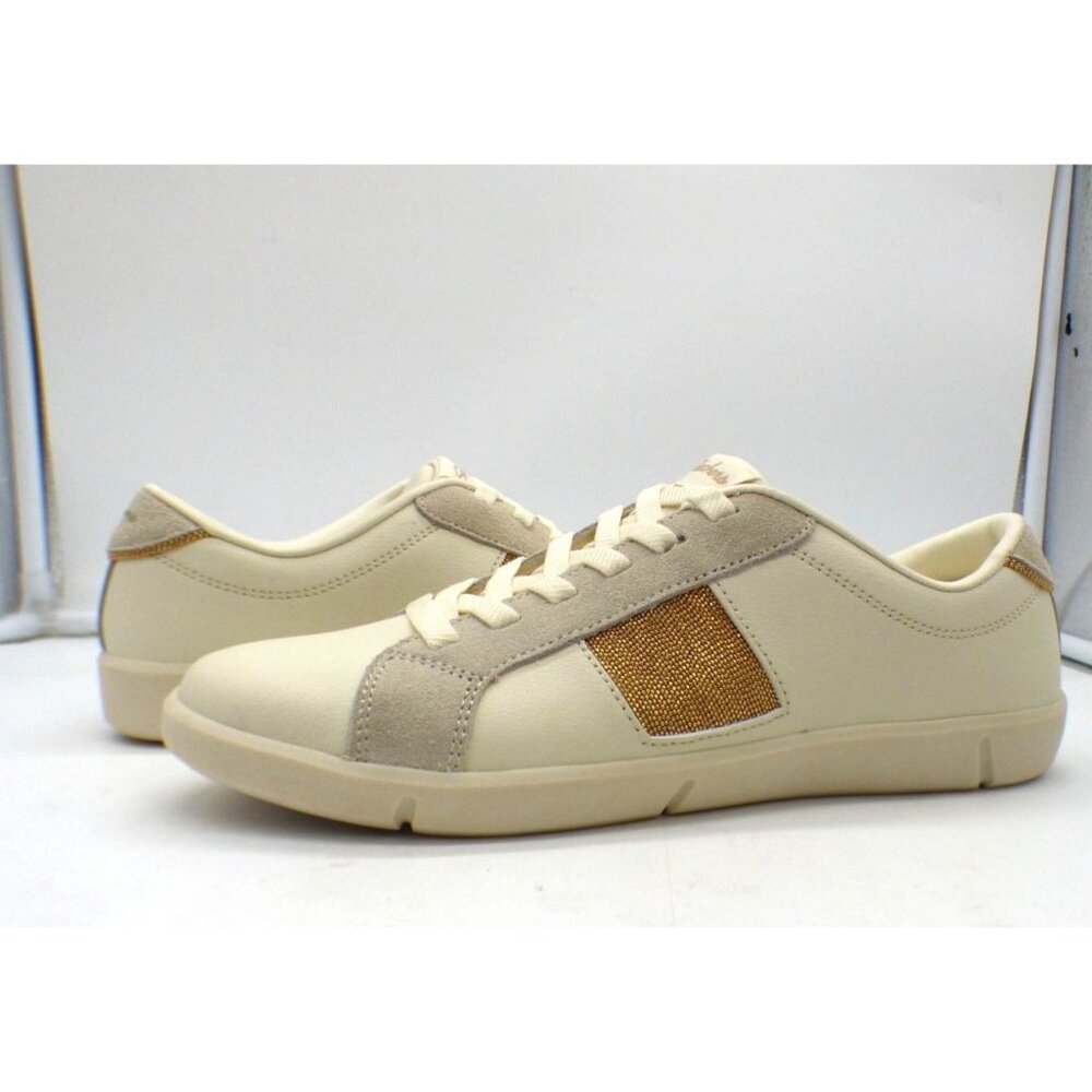 Skechers Breeze St. Shimmery Skies Women’s Leather Sneakers, Off White, Sz. 9.5